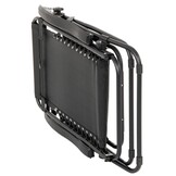 Ligstoel tuin - zwart - 175x52x65 cm - met dakje