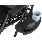 Ligstoel tuin - zwart - 175x52x65 cm - met dakje