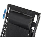 Ligstoel tuin - zwart - 175x52x65 cm - met dakje