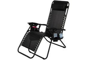 Ligbed tuin - zwart - verstelbare rugleuning - Zero Gravity