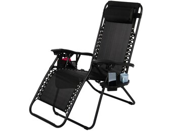 Ligbed tuin - zwart - verstelbare rugleuning - Zero Gravity