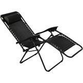 Ligbed tuin - zwart - verstelbare rugleuning - Zero Gravity