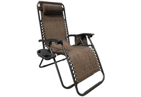 Ligbed tuin - inklapbaar - staalconstructie - met zonnescherm