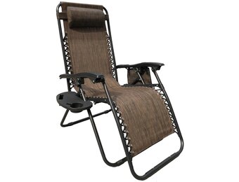 Ligbed tuin - inklapbaar - staalconstructie - met zonnescherm