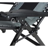 Ligstoel tuin - grijs/zwart - 162x65x110 cm - max 120 kg