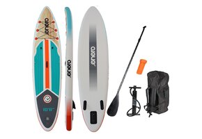 Sup board - 320x76x15 cm - max.145 kg - turquoise/oranje/hout