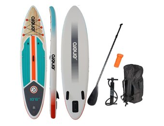 Sup board - 320x76x15 cm - max.145 kg - turquoise/oranje/hout