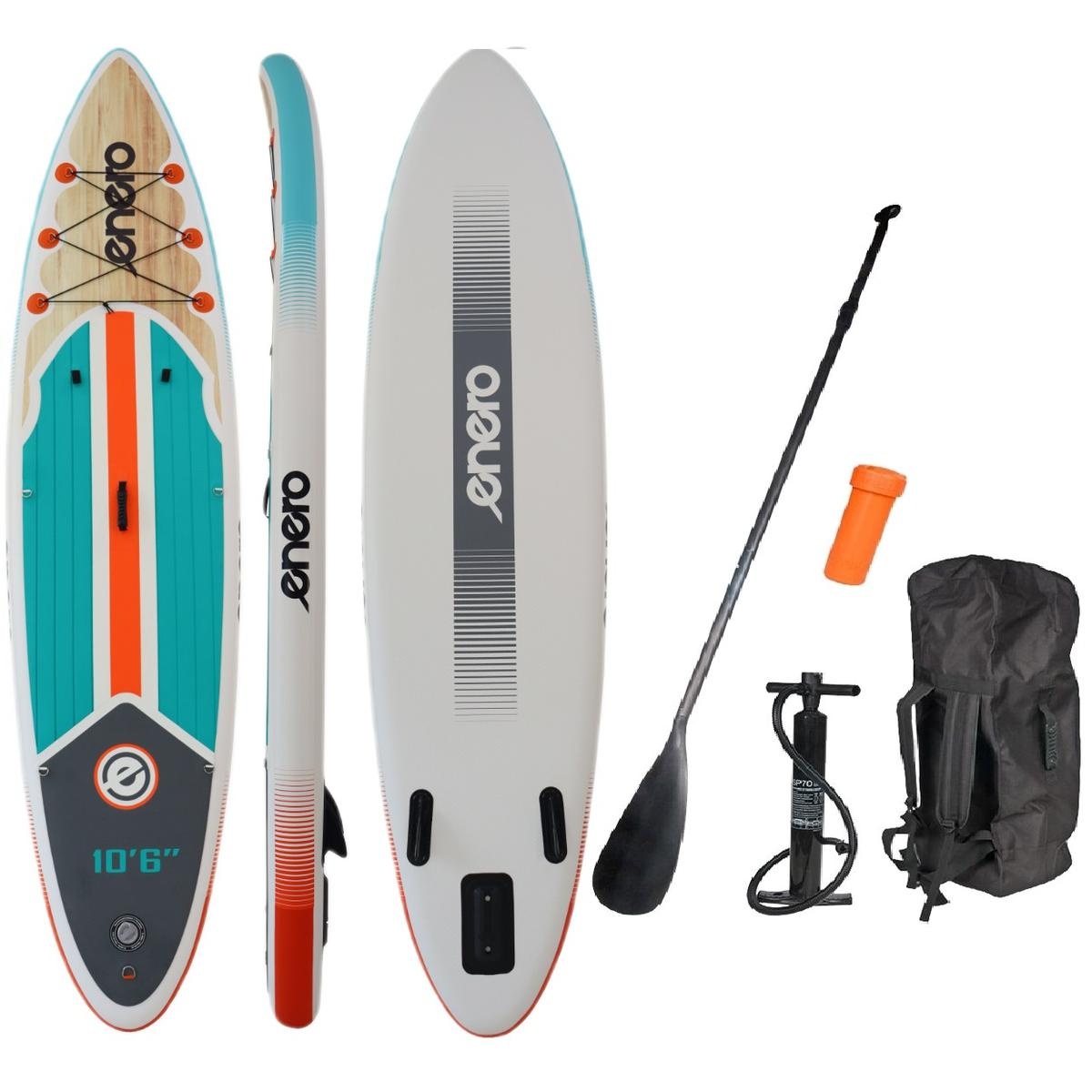 Sup board - 320x76x15 cm - max.145 kg - turquoise/oranje/hout