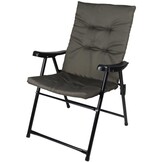 Tuinstoel - grijs - inklapbaar - met kussen
