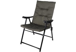 Tuinstoel - grijs - inklapbaar - met kussen