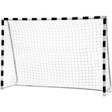 Voetbalgoal - 300x200x100 cm - wit/zwart - inklapbaar