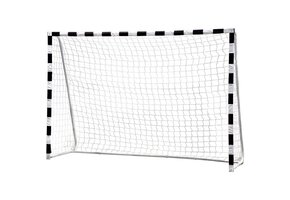Voetbalgoal - 300x200x100 cm - wit/zwart - inklapbaar