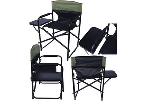 Campingstoel opvouwbaar - groen/zwart - 56 x 47 x 82 cm - max 100 kg