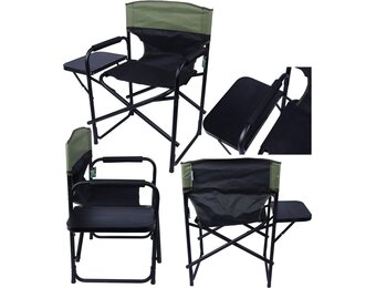 Campingstoel opvouwbaar - groen/zwart - 56 x 47 x 82 cm - max 100 kg