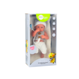 Babypop - wit en grijs - 35x16x10 cm - beweegbare ledematen