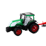 Tractor speelgoed - zwart/groen - 34x20x21 cm - met aanhangwagen