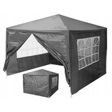 Partytent 3x3 - grijs - 9,7 kg - afneembare zijpanelen