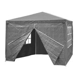 Partytent 3x3 - grijs - 9,7 kg - afneembare zijpanelen