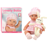 Babypop - 30cm - met draagzak - inclusief pluche konijn