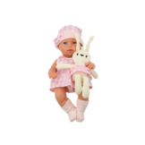 Babypop - 30cm - met draagzak - inclusief pluche konijn