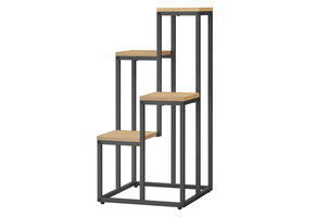 Plantenstandaard - eiken/zwart - 34x34x71 cm - zelfmontage