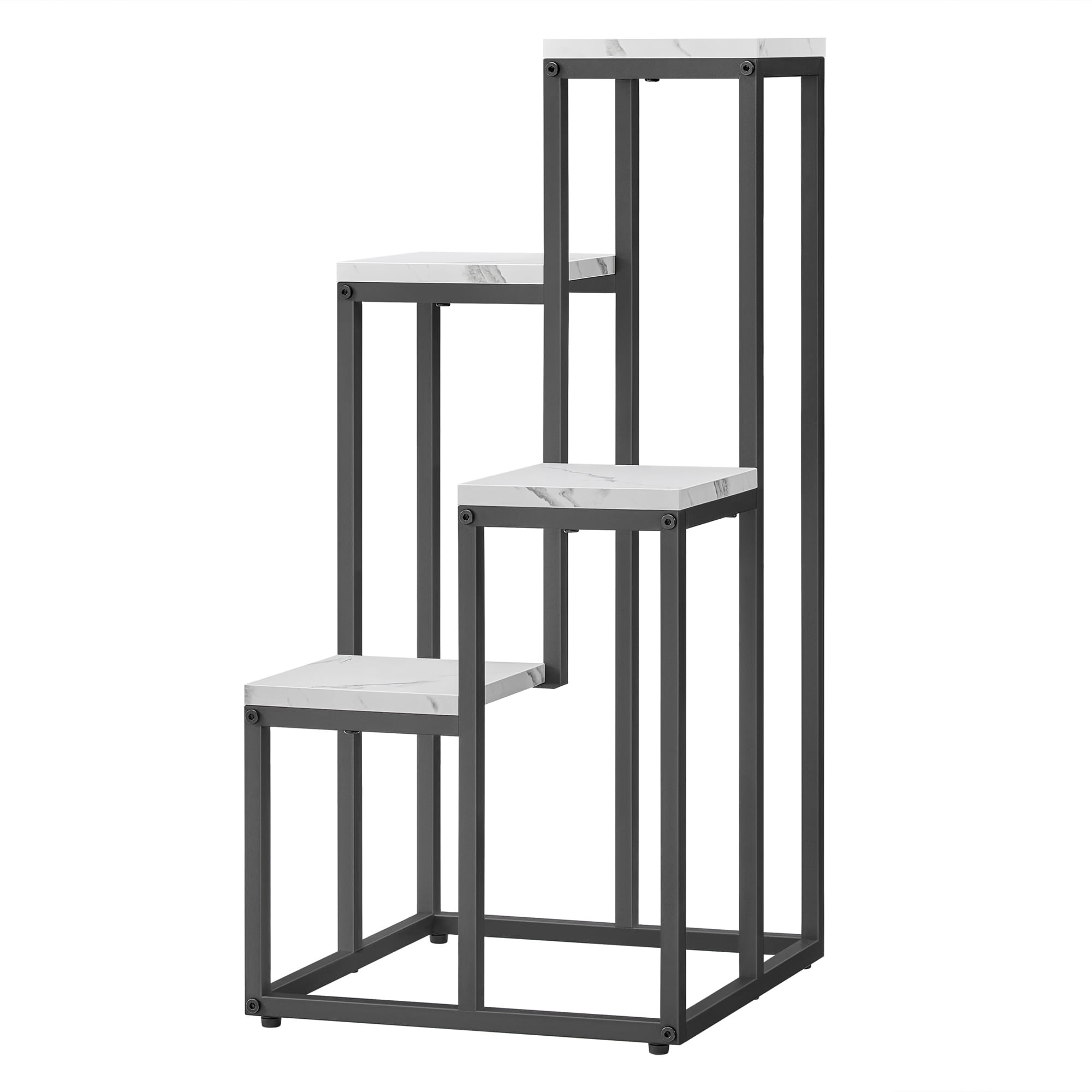 Plantenstandaard - 4 stuks - 34x34x71 cm - wit marmer