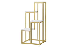 Plantenstandaard - 4 niveaus - wit marmer, goud - 34x34x71 cm