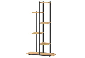 Plantenstandaard - eiken/zwart - 60x24x113 cm - 6 niveaus