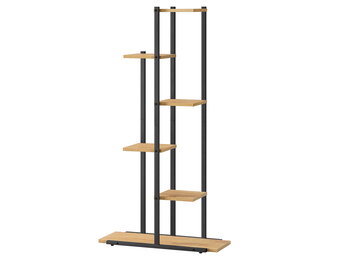 Plantenstandaard - eiken/zwart - 60x24x113 cm - 6 niveaus