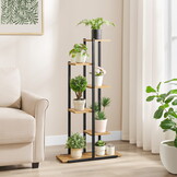 Plantenstandaard - eiken/zwart - 60x24x113 cm - 6 niveaus