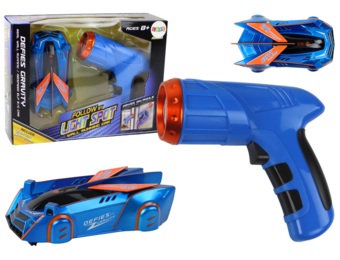 Bestuurbare auto - blauw - rijdt op muren - laser besturing