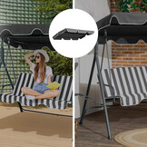 Tuinschommel kap - grijs - 173x112 cm - weerbestendig