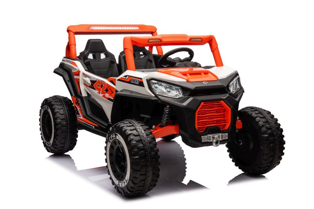 Elektrische kinderbuggy - oranje - 4x45W motor - Bluetooth en USB Mp3