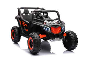 Elektrische kinderbuggy - zwart - 4x35W motor - Bluetooth en USB audiofuncties
