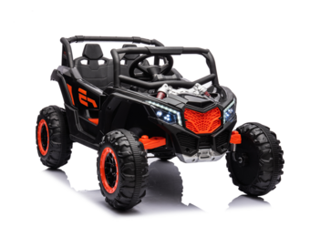 Elektrische kinderbuggy - zwart - 4x35W motor - Bluetooth en USB audiofuncties