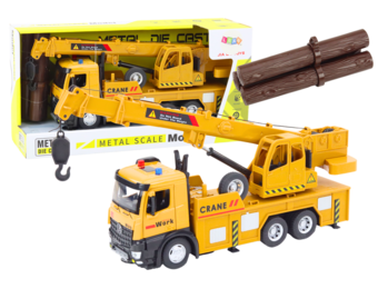 Hijskraan speelgoed - metaal - 33x14x8 cm - licht en geluid