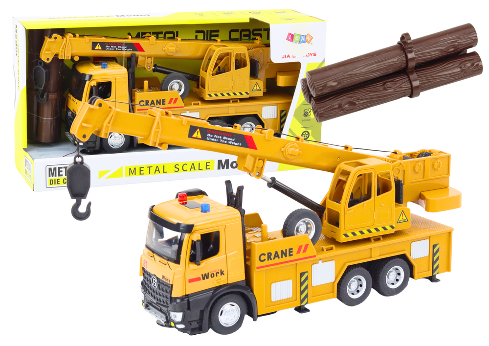 Hijskraan speelgoed - metaal - 33x14x8 cm - licht en geluid