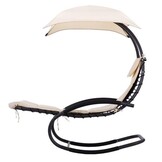 Schommelstoel tuin met parasol - beige