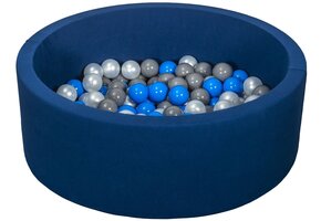 Ballenbak - 150 ballen - 90cm - marineblauw, parel, blauw, grijs
