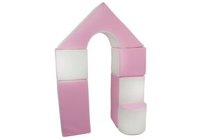 Schuimblokken - 6 stuks - wit en roze - T-21 bekledingsschuim