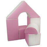 Schuimblokken - 6 stuks - wit en roze - T-21 bekledingsschuim