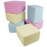 Schuimblokken - 6 stuks - pastelkleuren - 40x40x25 cm
