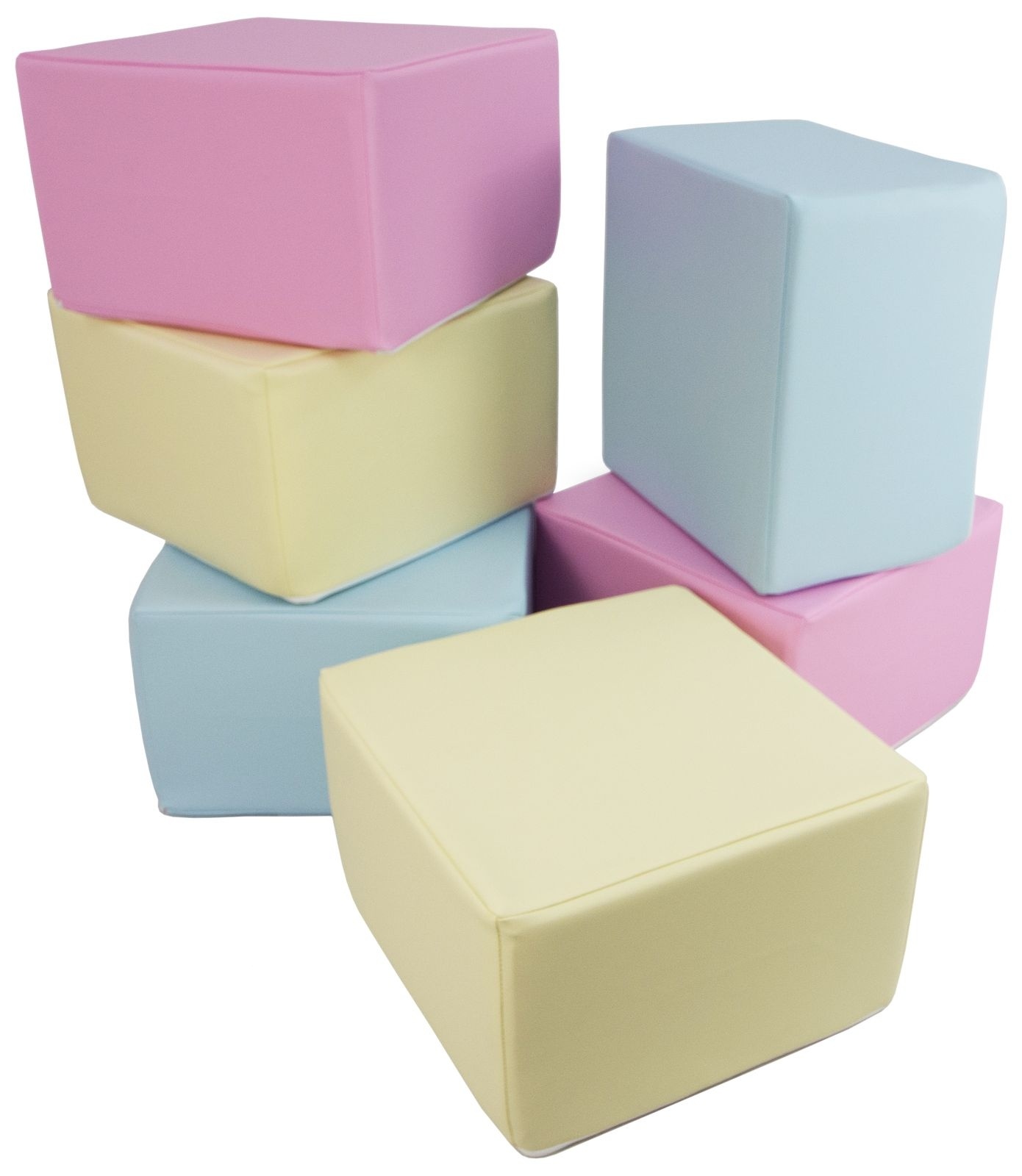 Schuimblokken - 6 stuks - pastelkleuren - 40x40x25 cm
