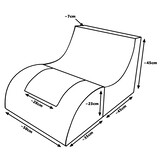 Kinderbankje - polyurethaanschuim - uitklapbaar - wasbare hoes