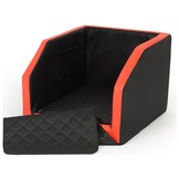 Hondenmand auto - zwart/rood - 55x70 cm - veiligheidsgordel