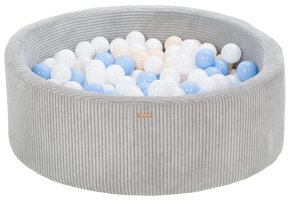 Ballenbak - 300 ballen - 90 cm - grijs/wit, babyblauw, cappuccino