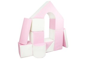 Schuimblokken - 11-delig - wit en roze - veilig en zacht