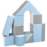 Schuimblokken - 11 stuks - wit, babyblauw, grijs - T-21 bekledingsschuim