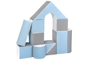 Schuimblokken - 11 stuks - wit, babyblauw, grijs - T-21 bekledingsschuim