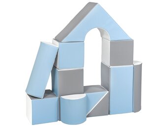 Schuimblokken - 11 stuks - wit, babyblauw, grijs - T-21 bekledingsschuim